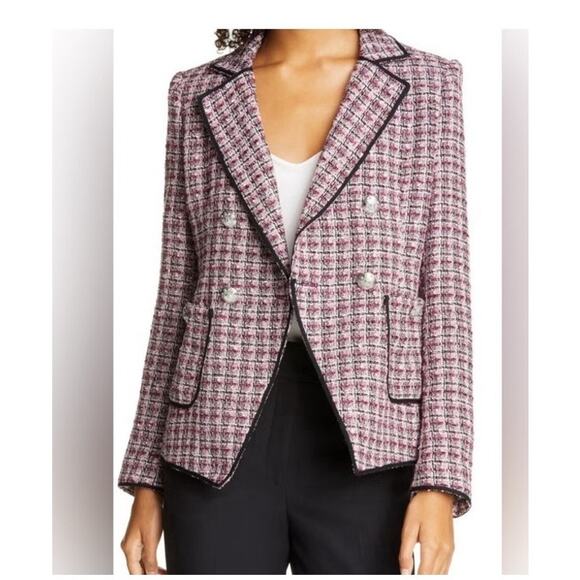 Veronica Beard Jackets & Blazers - Veronica Beard Theron Purple Pink Tweed Double Breasted Blazer Size 8